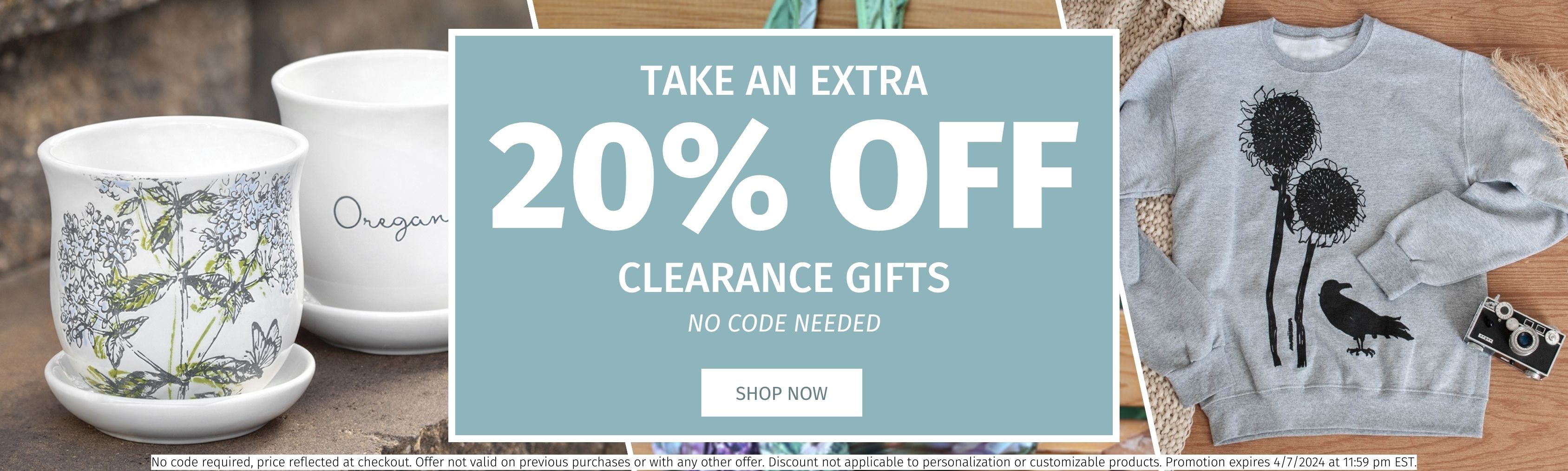 20% off clearance!
