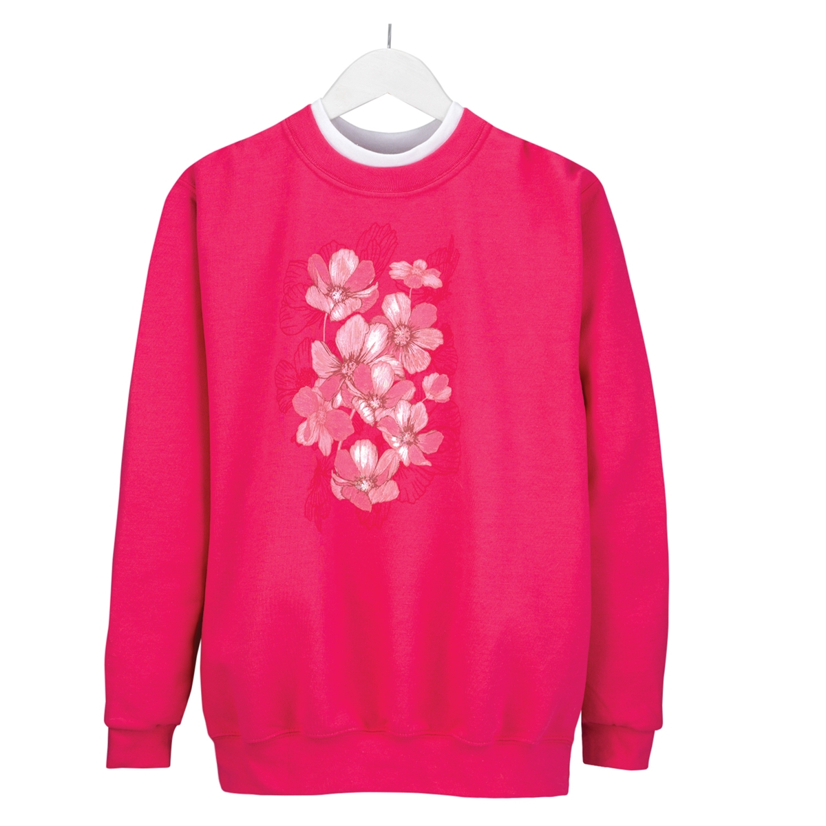 Soft Foil Floral Pullover
