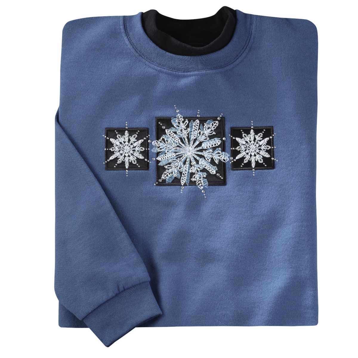 Elegant Snowflake Triptych Pullover