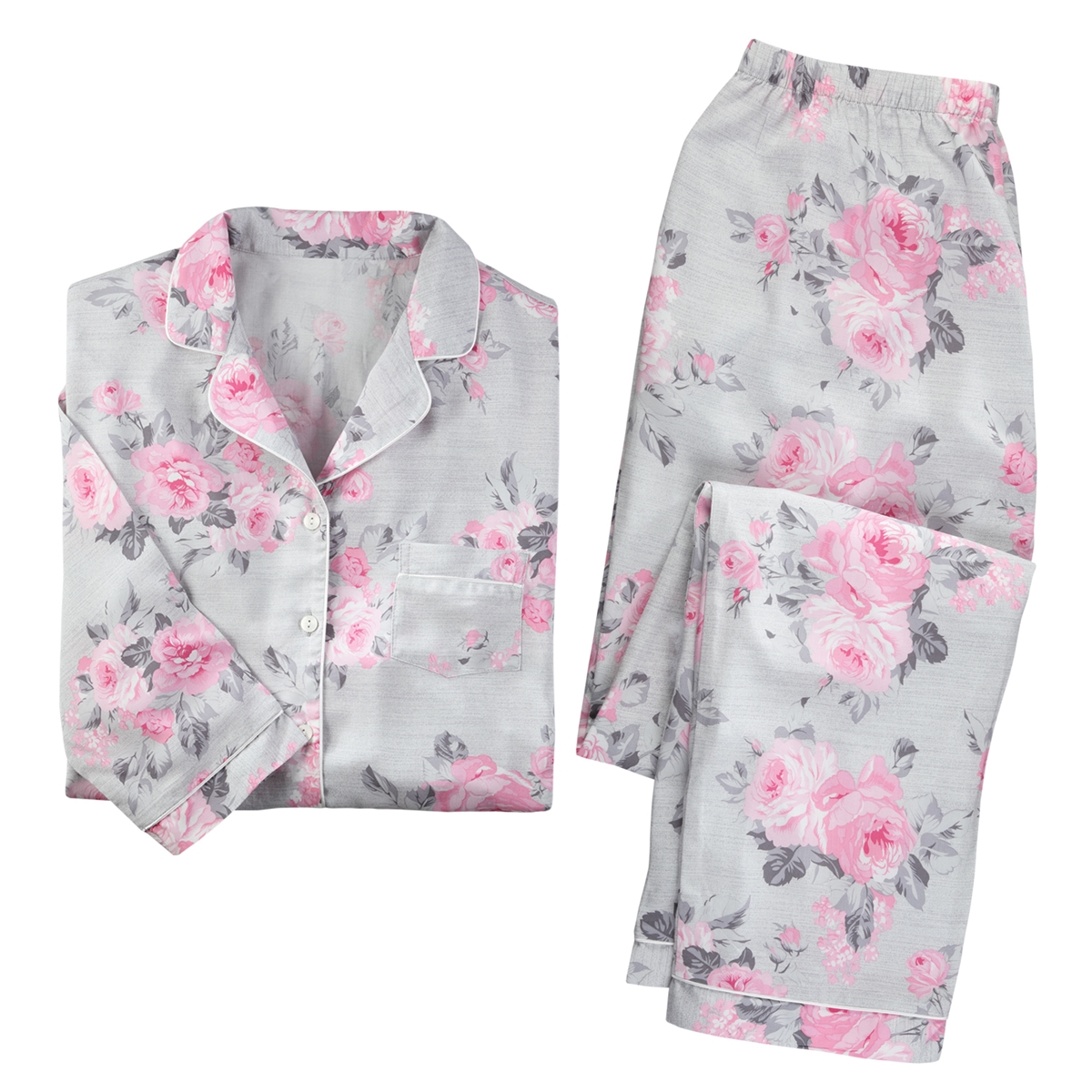 Rose Print Pajama Set