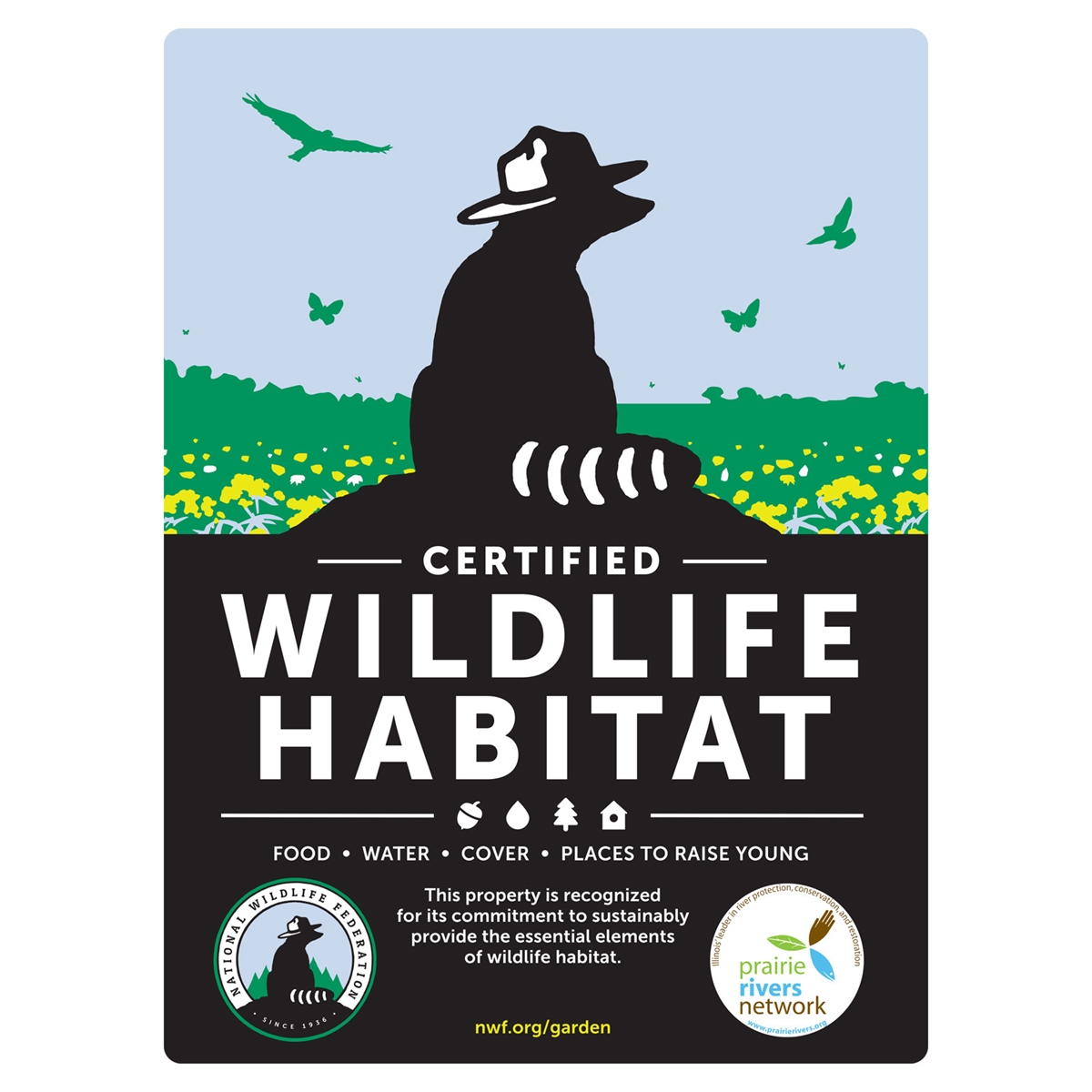 Illinois Prairie Rivers Network Certified Wildlife Habitat Sign