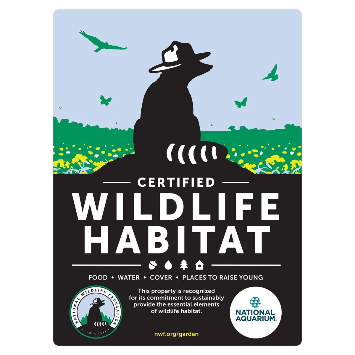 Maryland National Aquarium Certified Wildlife Habitat Sign