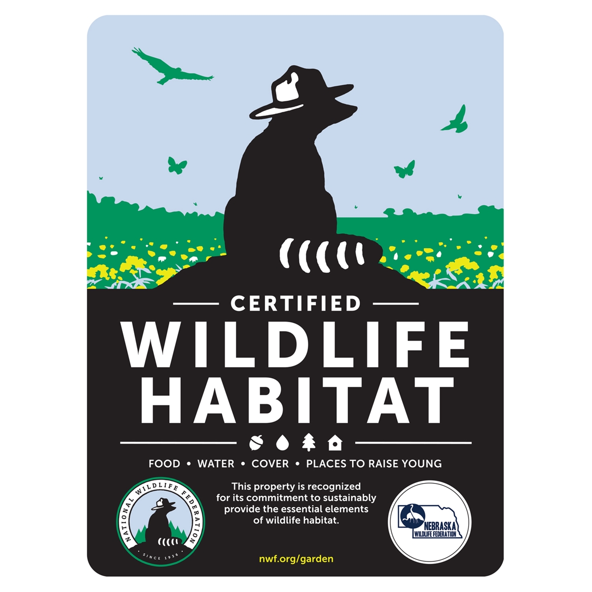 Nebraska Wildlife Federation Certified Wildlife Habitat Sign
