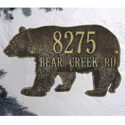 Bear Silhouette Personalized Plaque