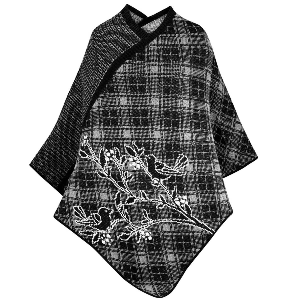 Bird Poncho in Black