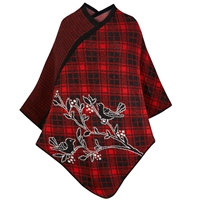 Bird Poncho in Red