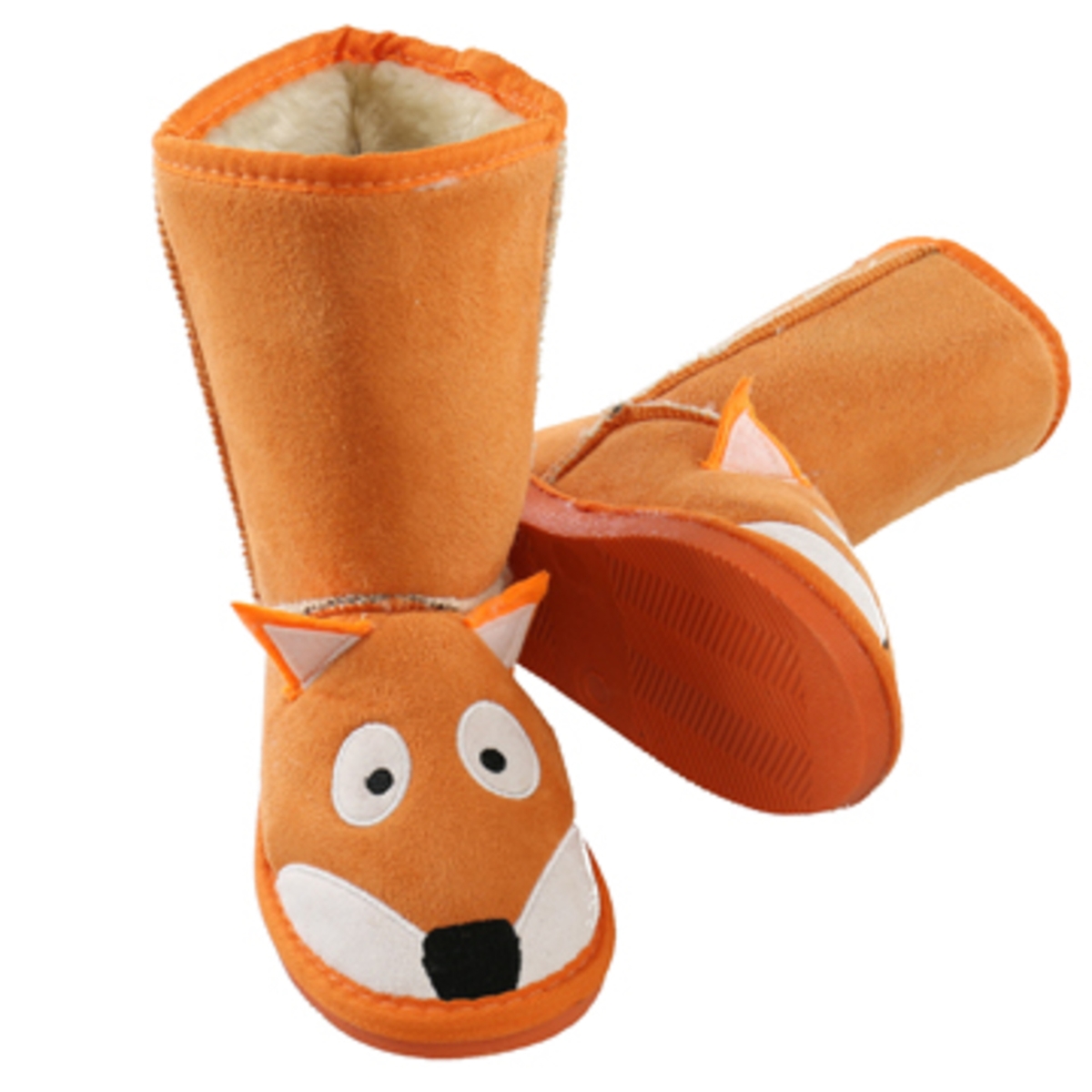 Orange Fox Youth Slipper Boots
