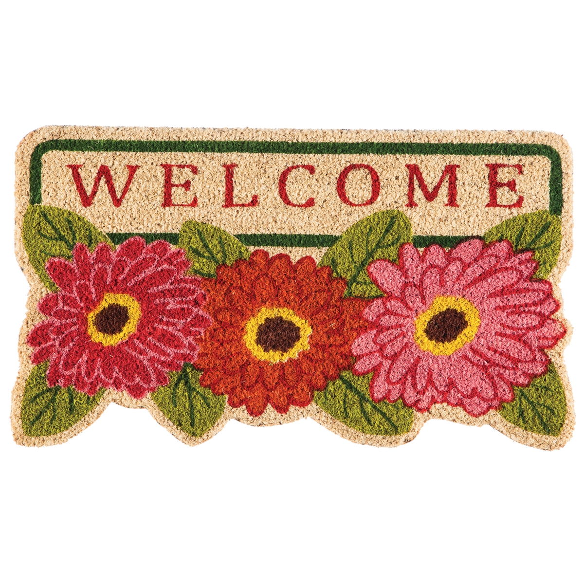 Floral Welcome Coir Mat