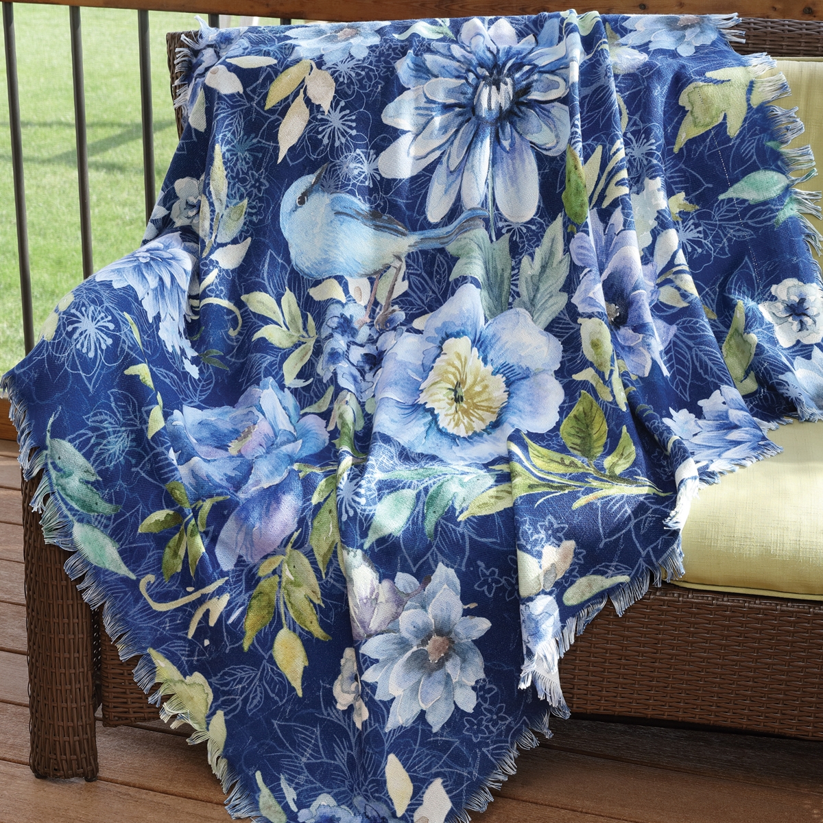 Bluebird Floral Throw