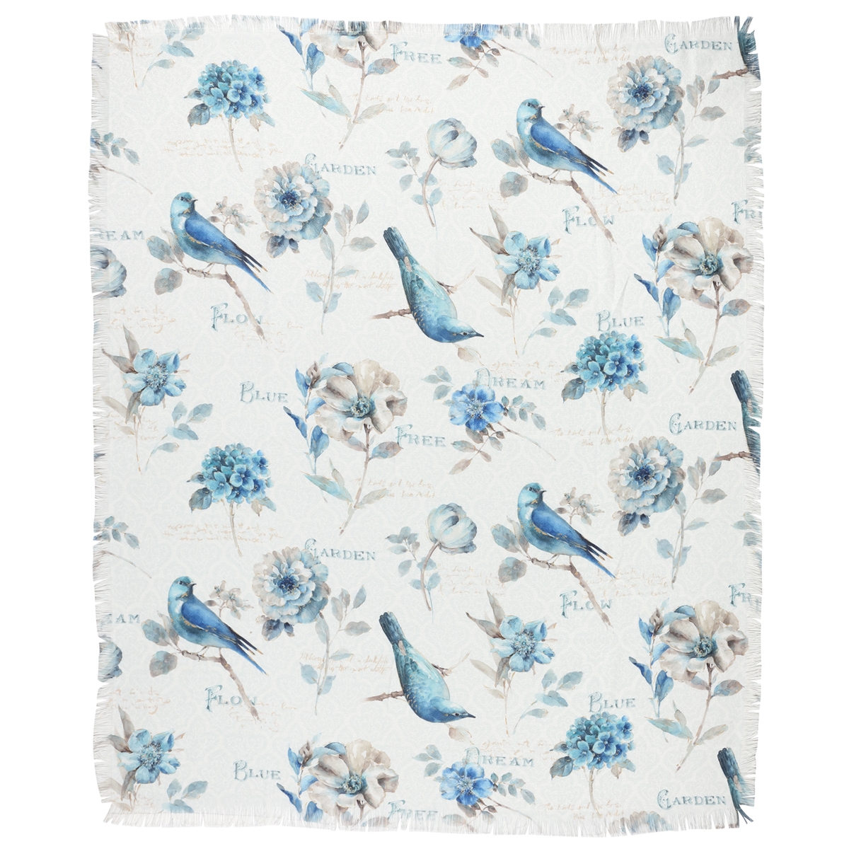 Blue Birds Jacquard Throw