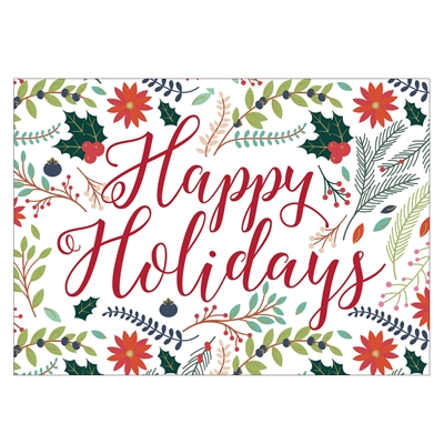 Happy Holidays Floral Holiday Cards