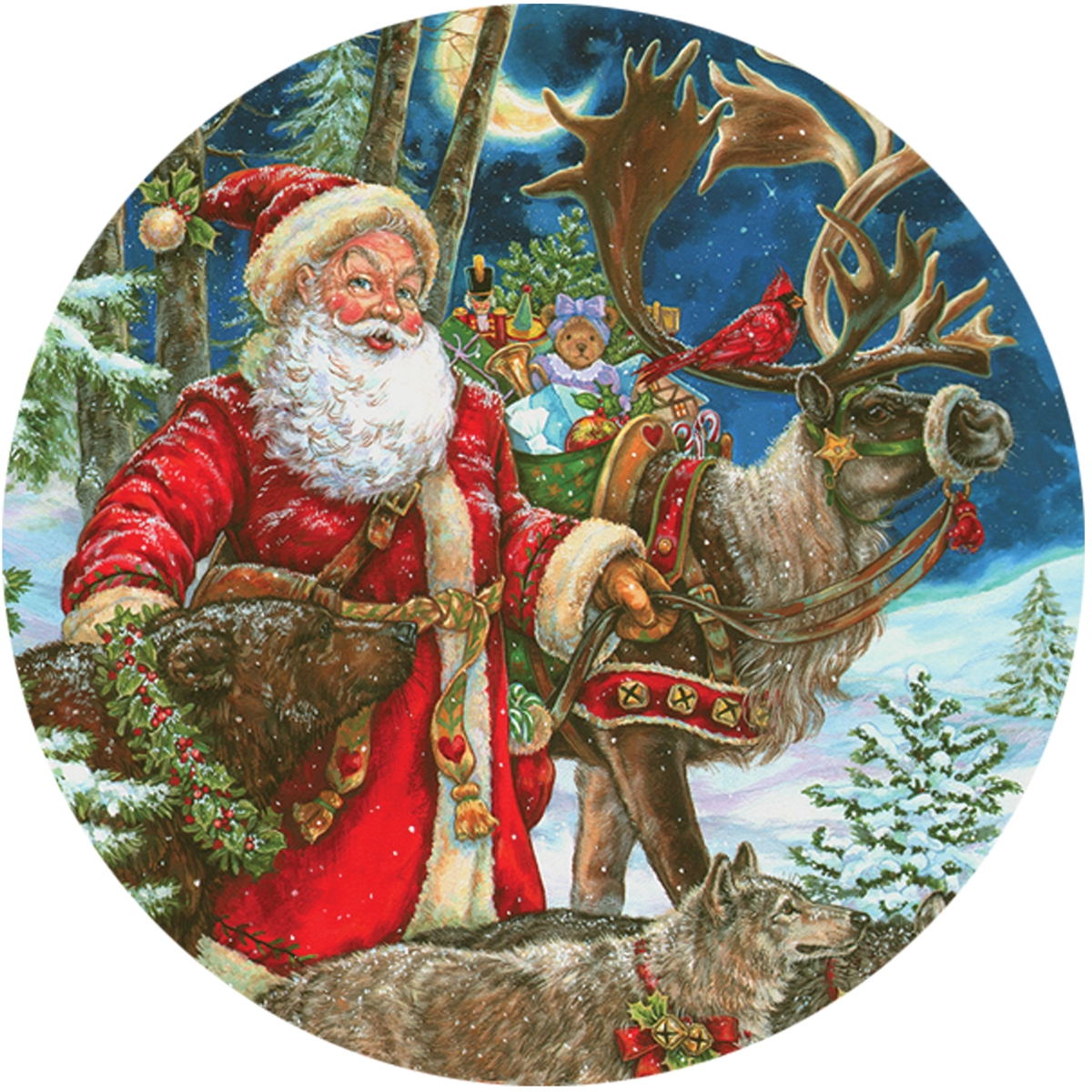 Scandinavian Santa and Animals Envelope Seal
