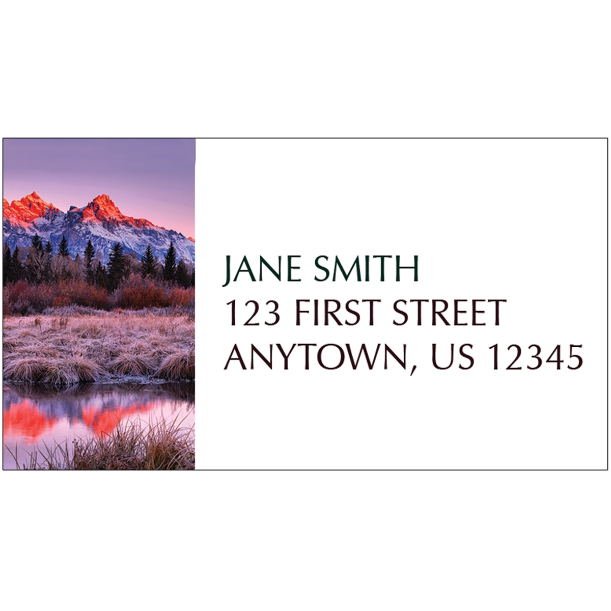 Sunrise Reflections at Grand Teton Address Label