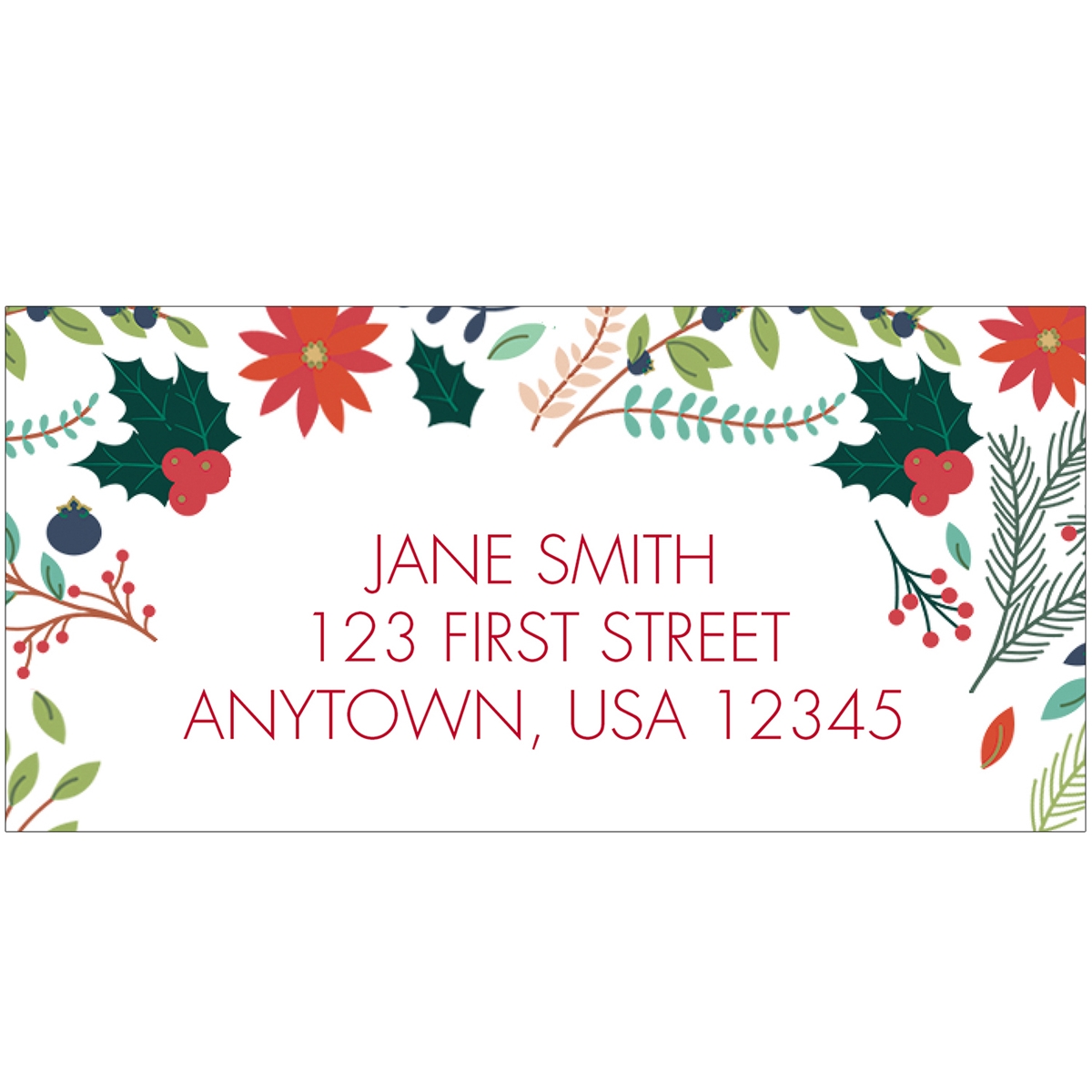 Happy Holidays Floral Address Label