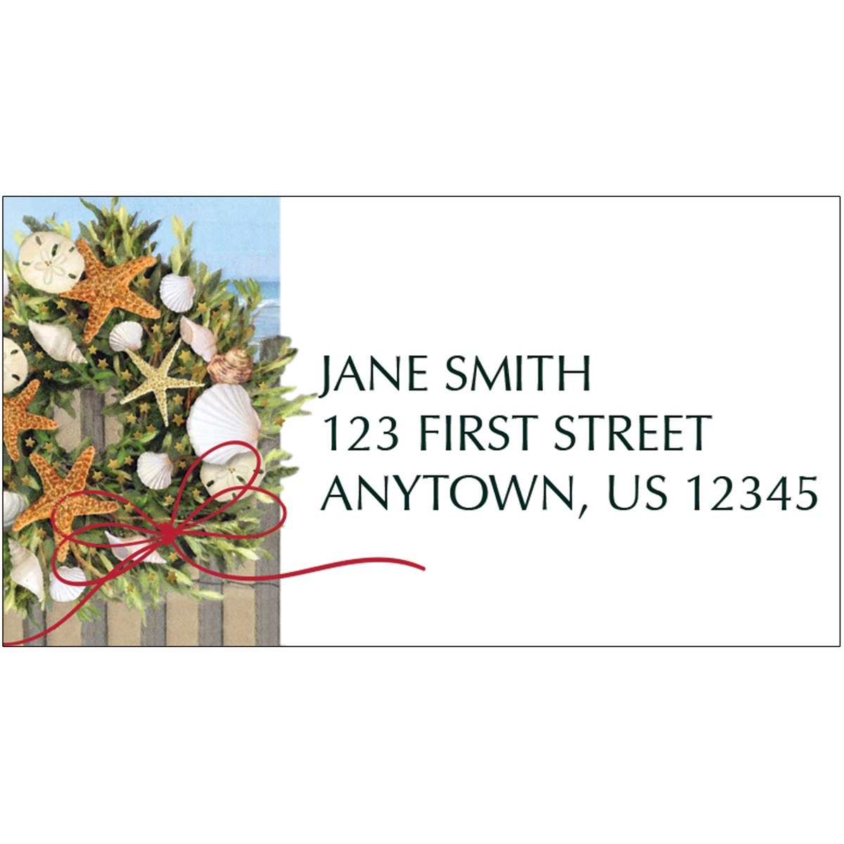 Warm Wishes Wreath Address Label
