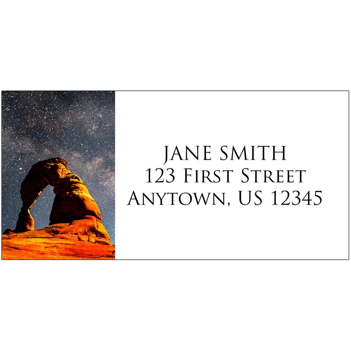 Starry Night Over Delicate Arch Address Label
