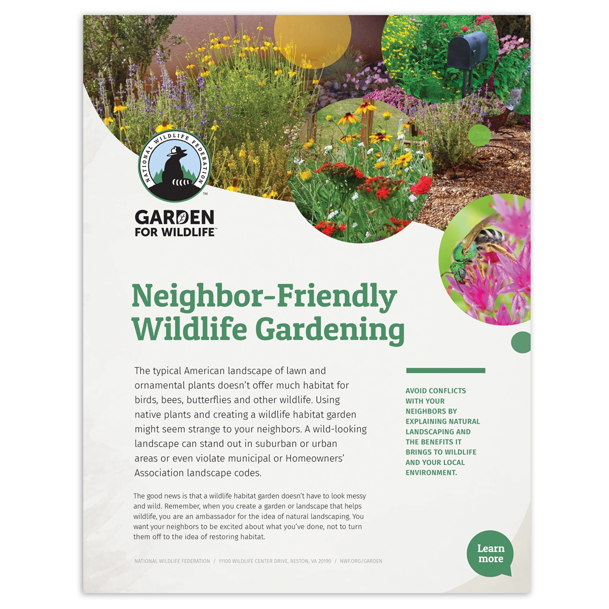 Neighbor-Friendly Wildlife Gardening Tip Sheet