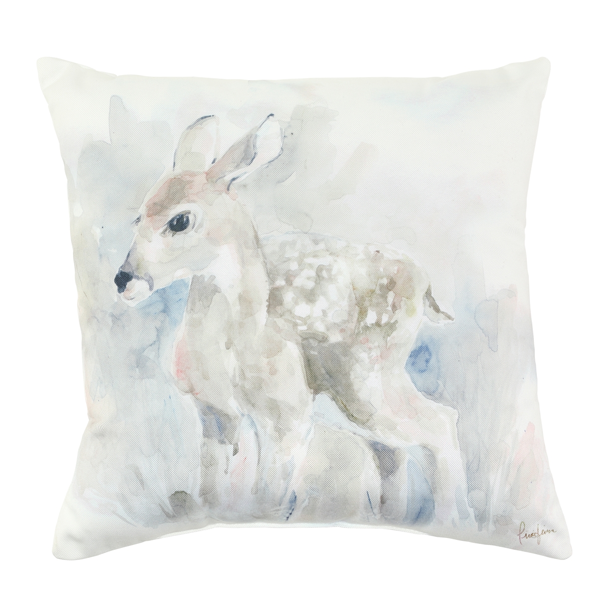 Deer Watercolor Pillow