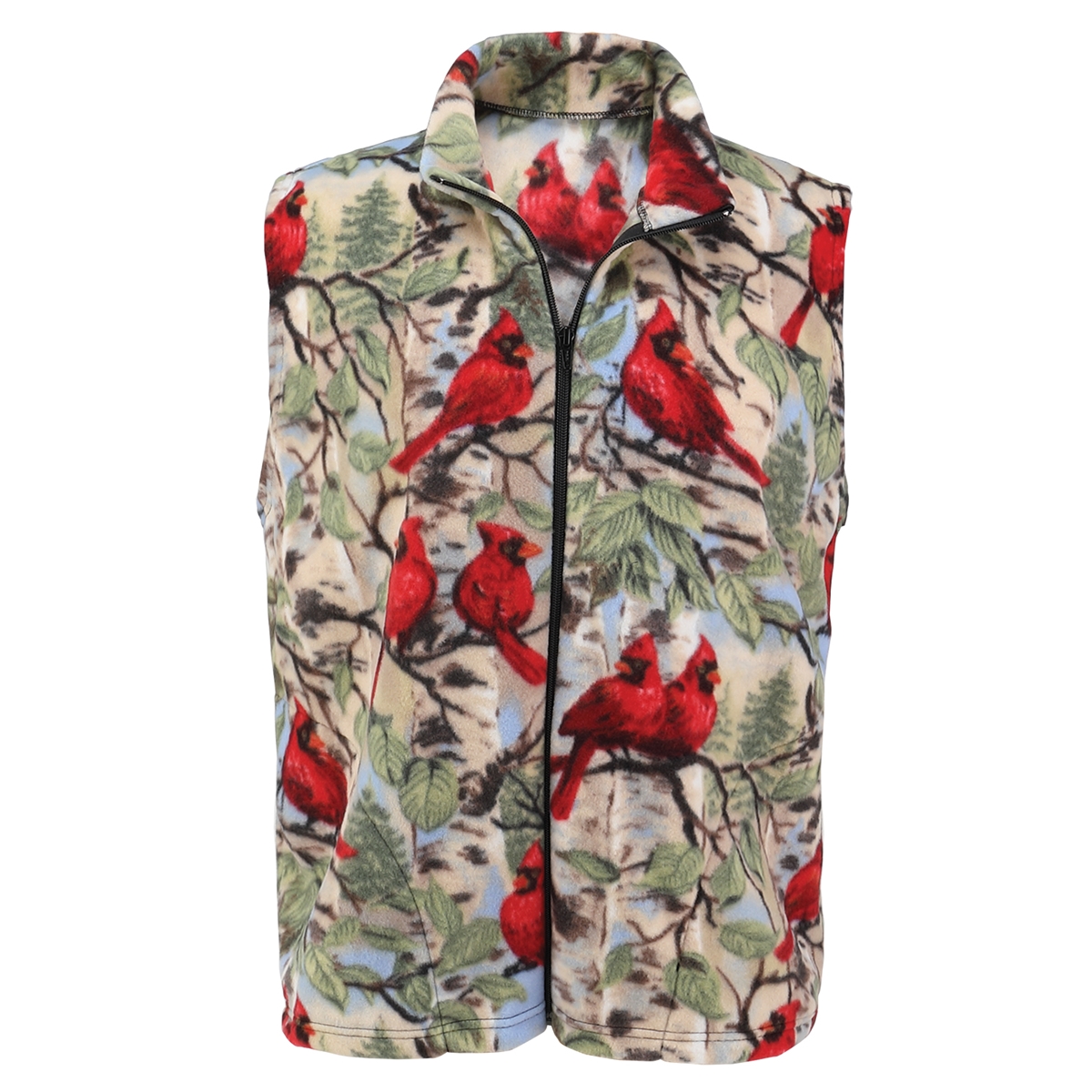 Cardinal and Birch Fleece Vest