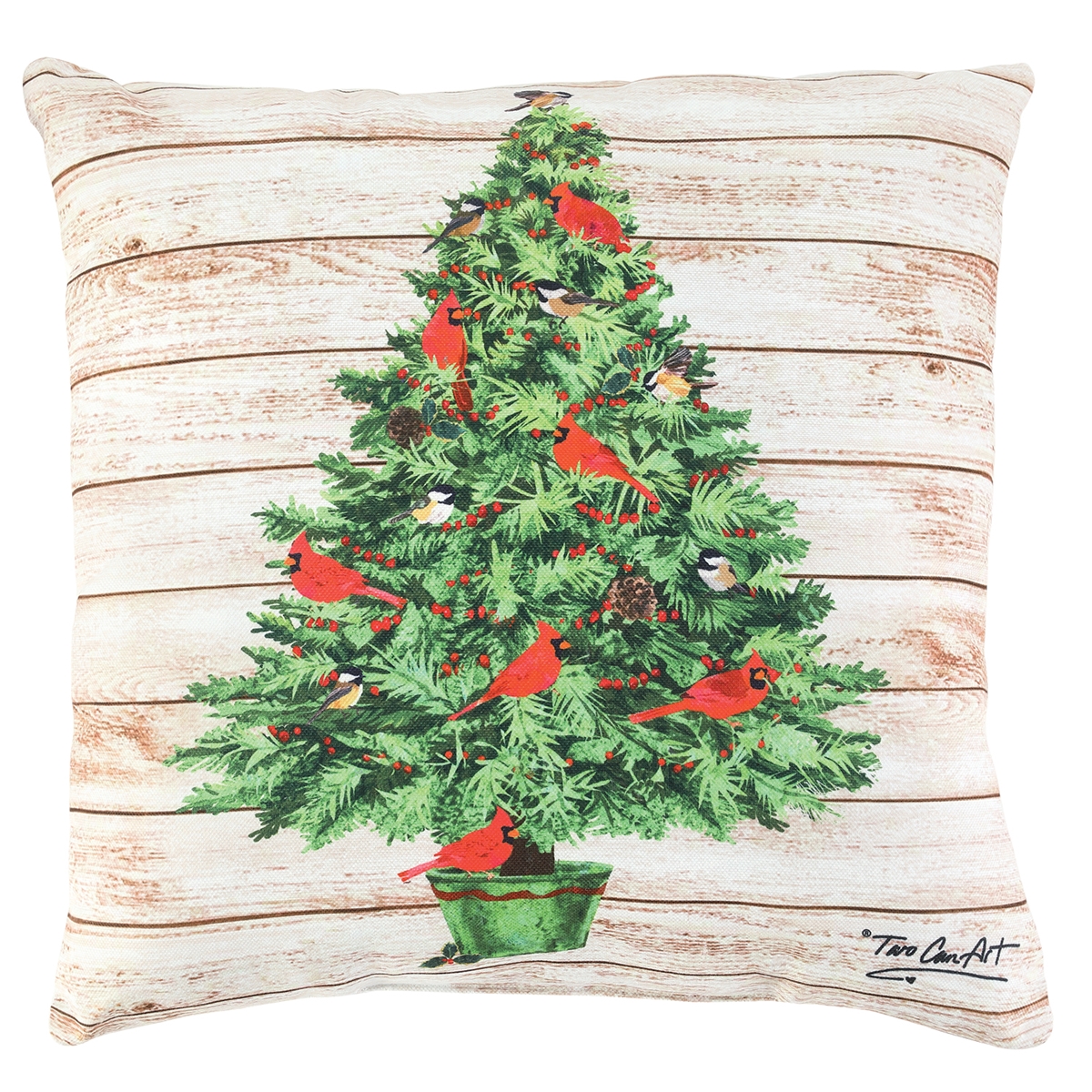 Cardinal Yuletide Pillow