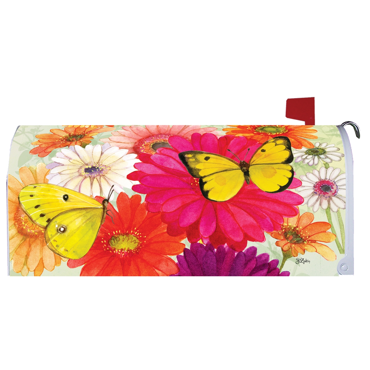 Gerberas and Butterflies Mailbox Cover