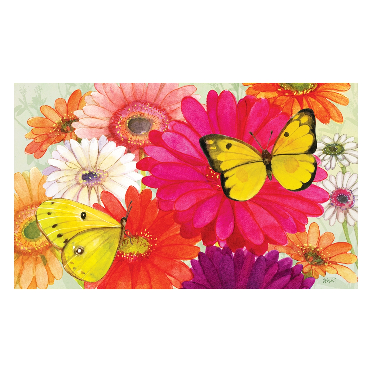 Gerberas and Butterflies Mat