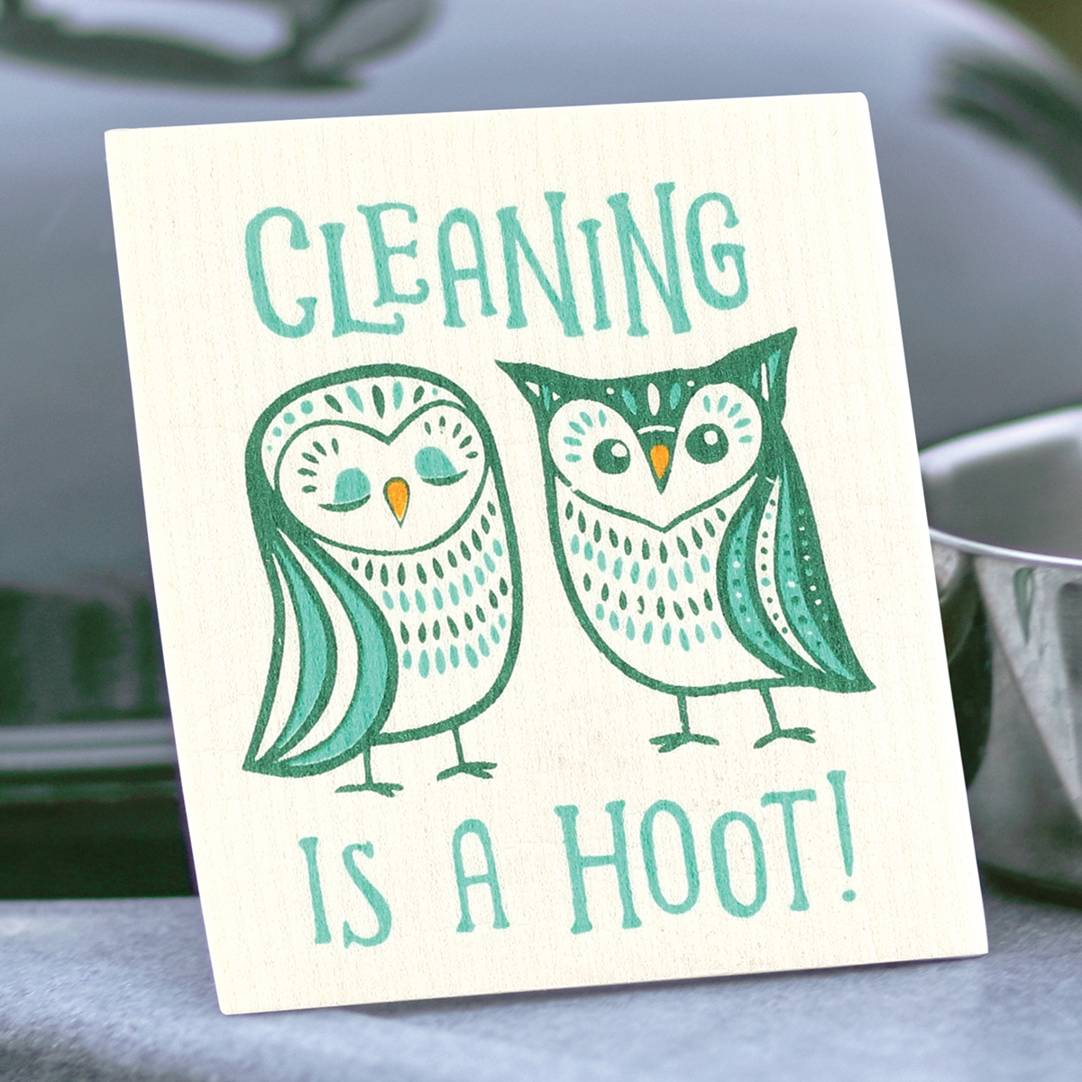 Cleaning is a Hoot Swedish Dish Cloth