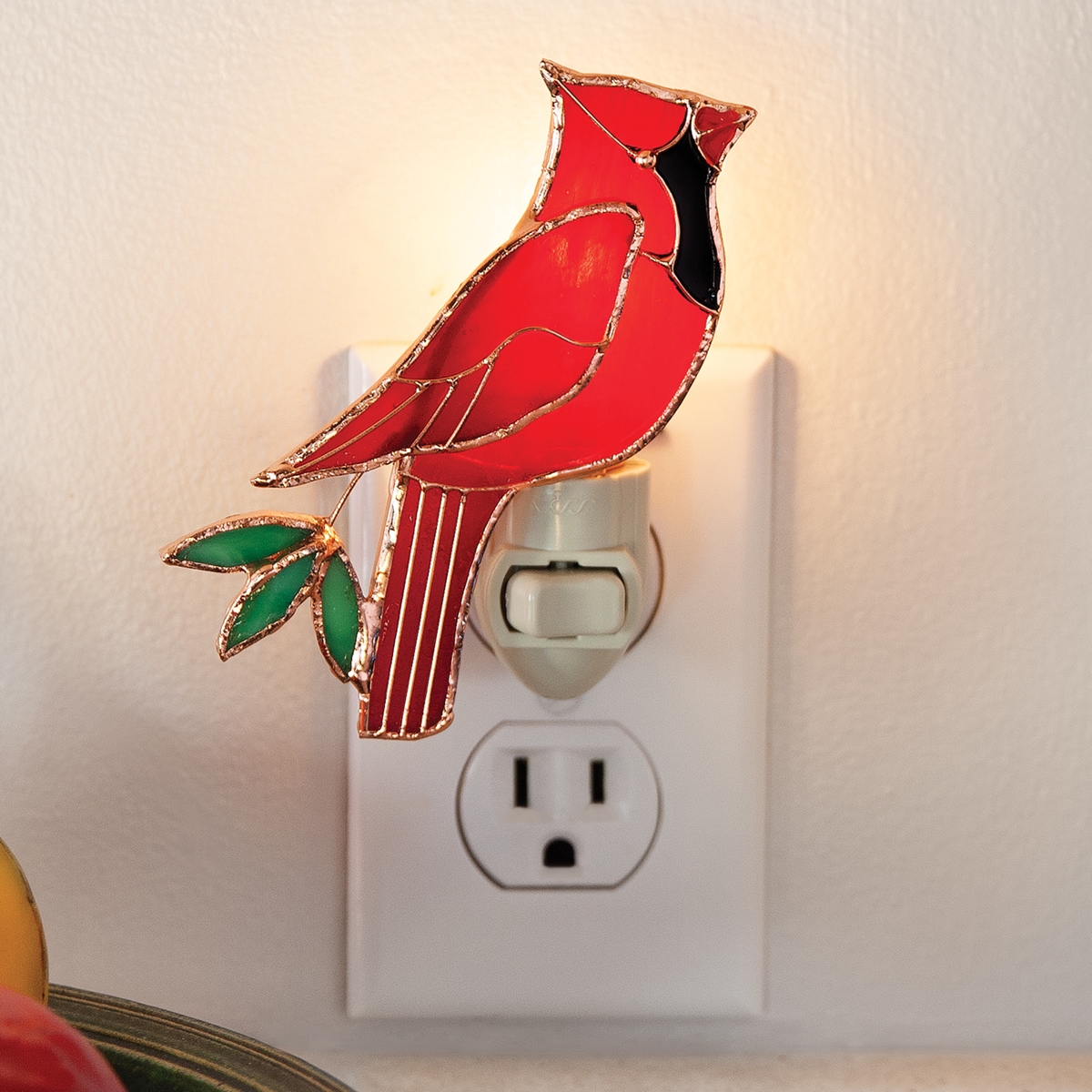 Cardinal Stained Glass Nightlight