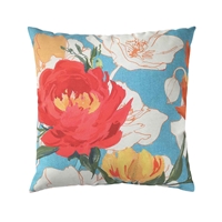 Peony and Poppies Pillow
