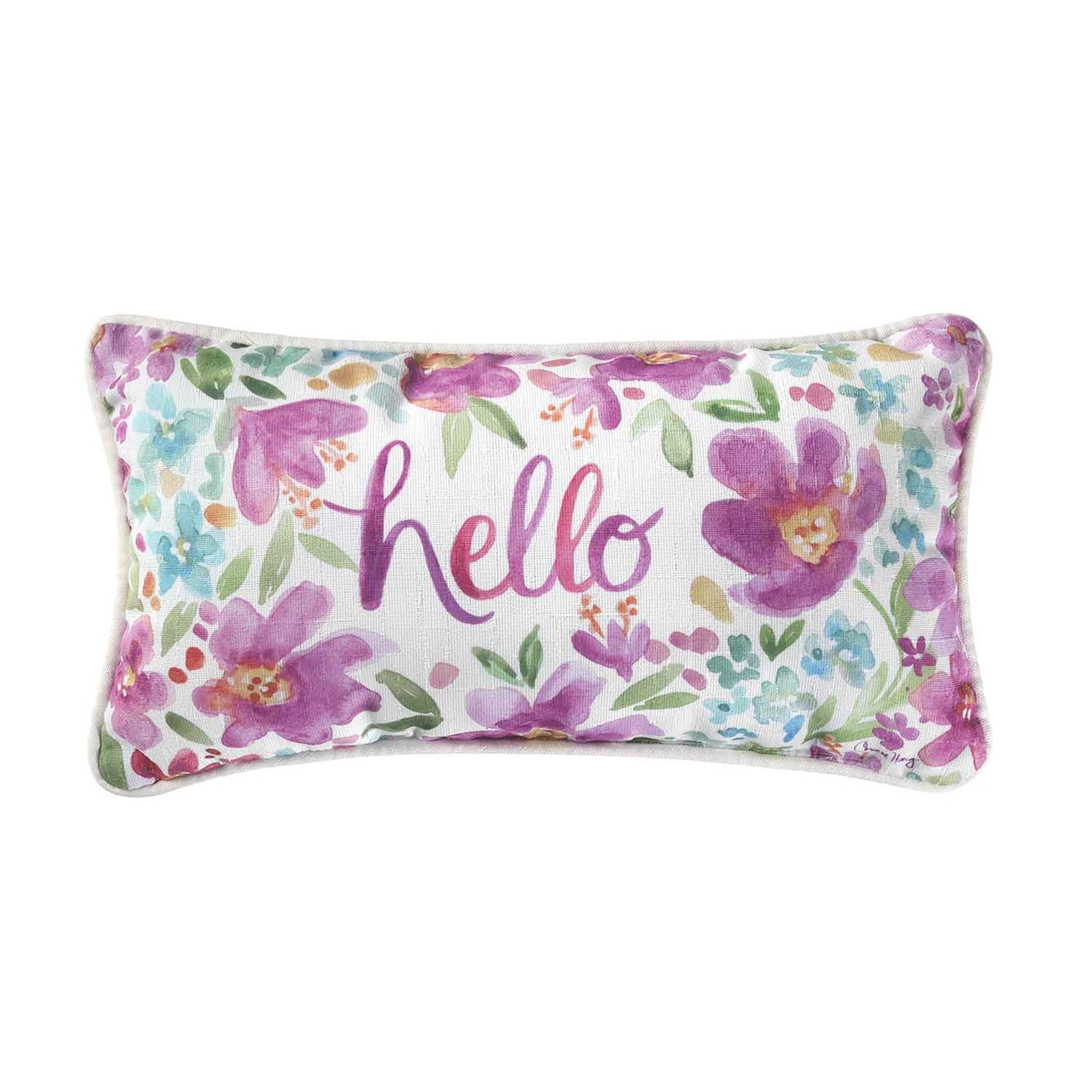 Floral Hello Pillow