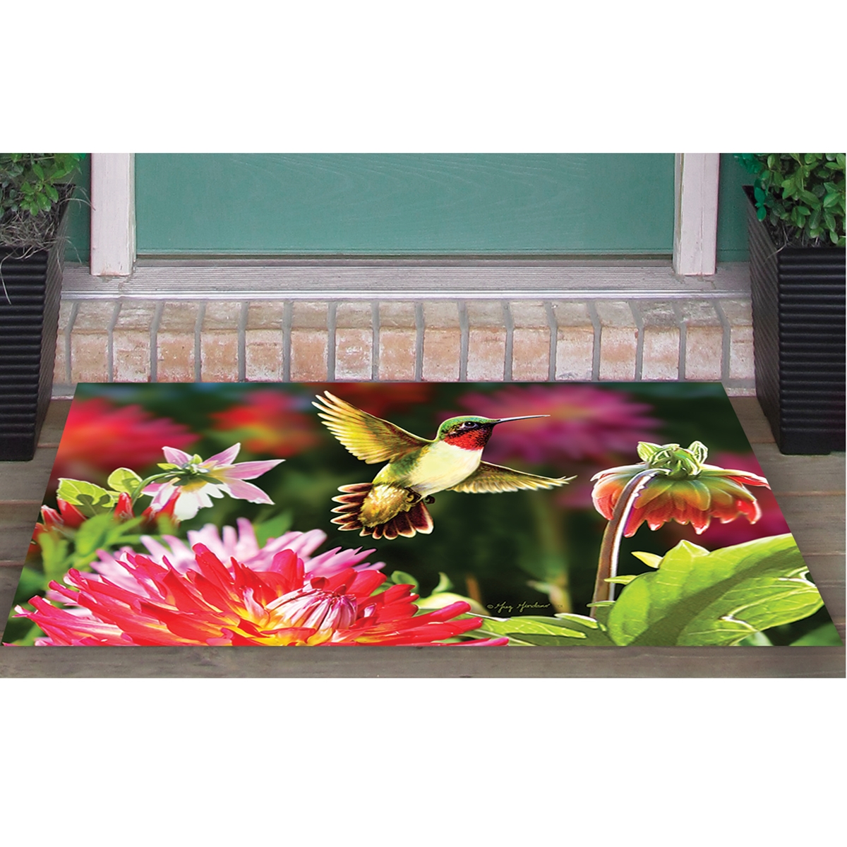 Hummingbird Dahlias Mat