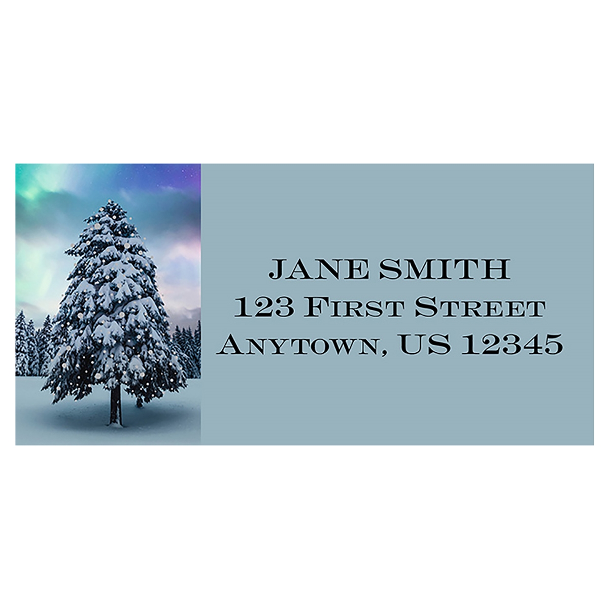 Northern Lights Tree Address Label