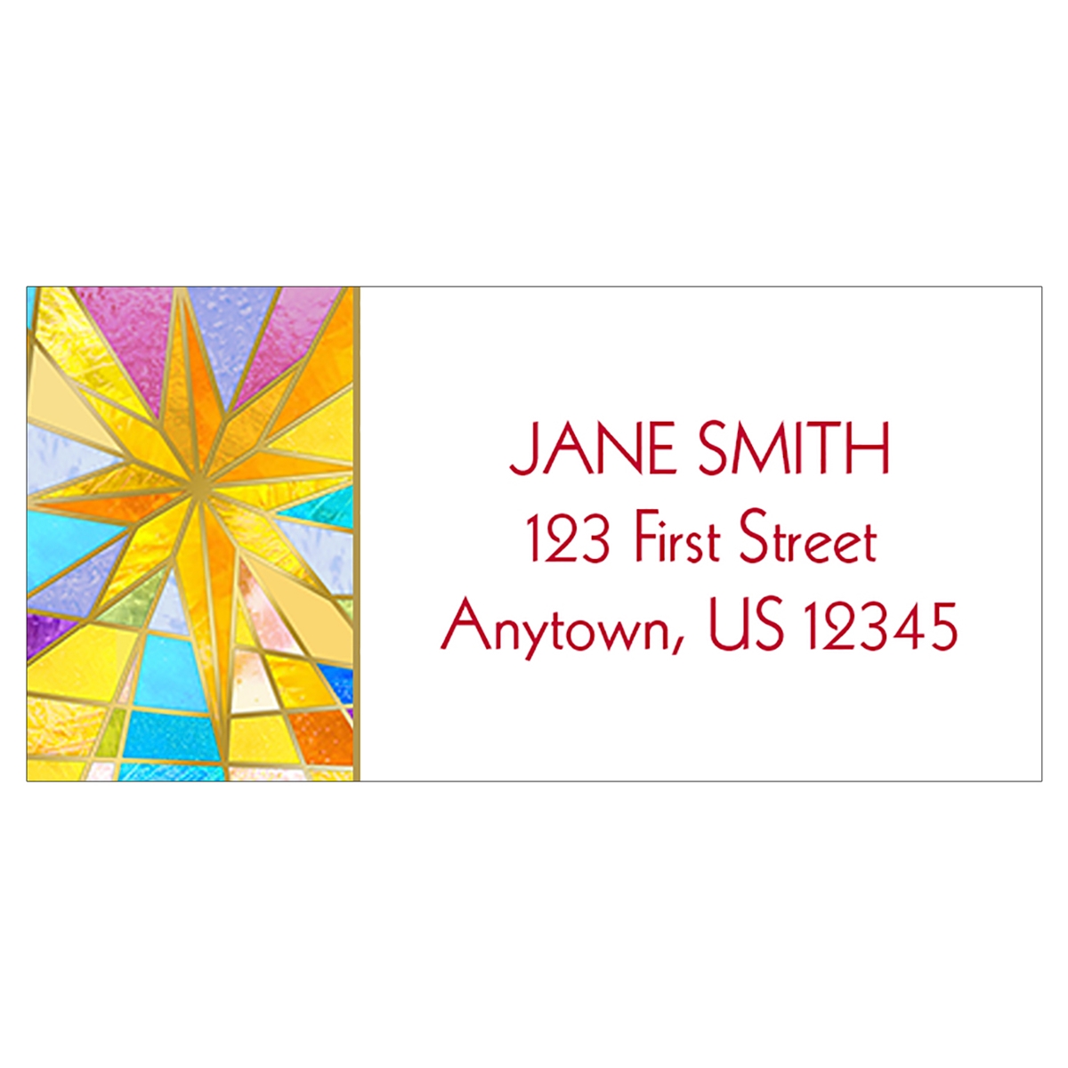 Stained Glass Star Address Label