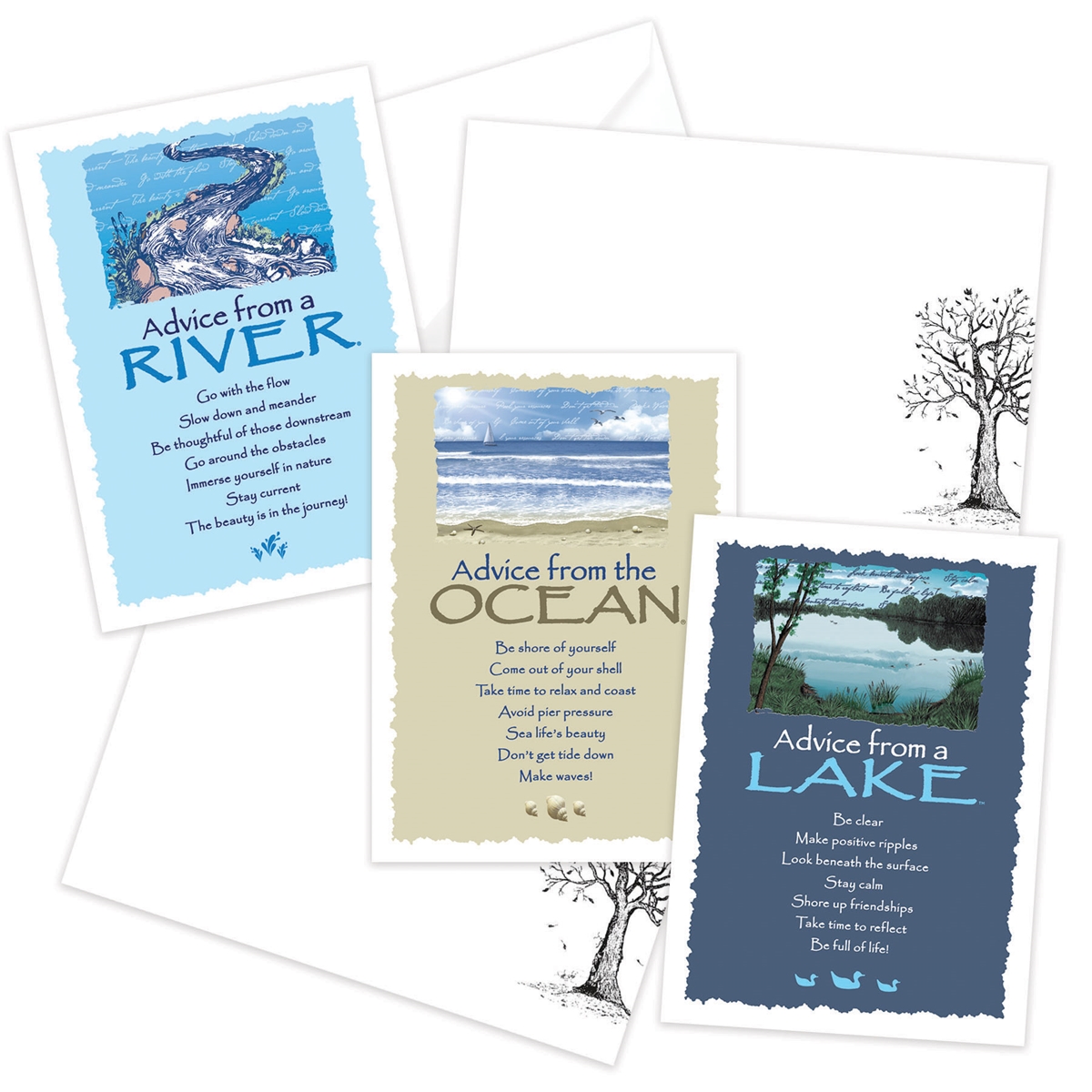 Advice from the Lake, Ocean and River Greeting Cards