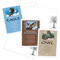 Advice from the Eagle, Hawk and Owl Greeting Cards