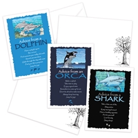 Advice from the Dolphin, Orca and Shark Greeting Cards - AFN110