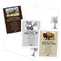 Advice from the Bison, Moose and Wolf Greeting Cards