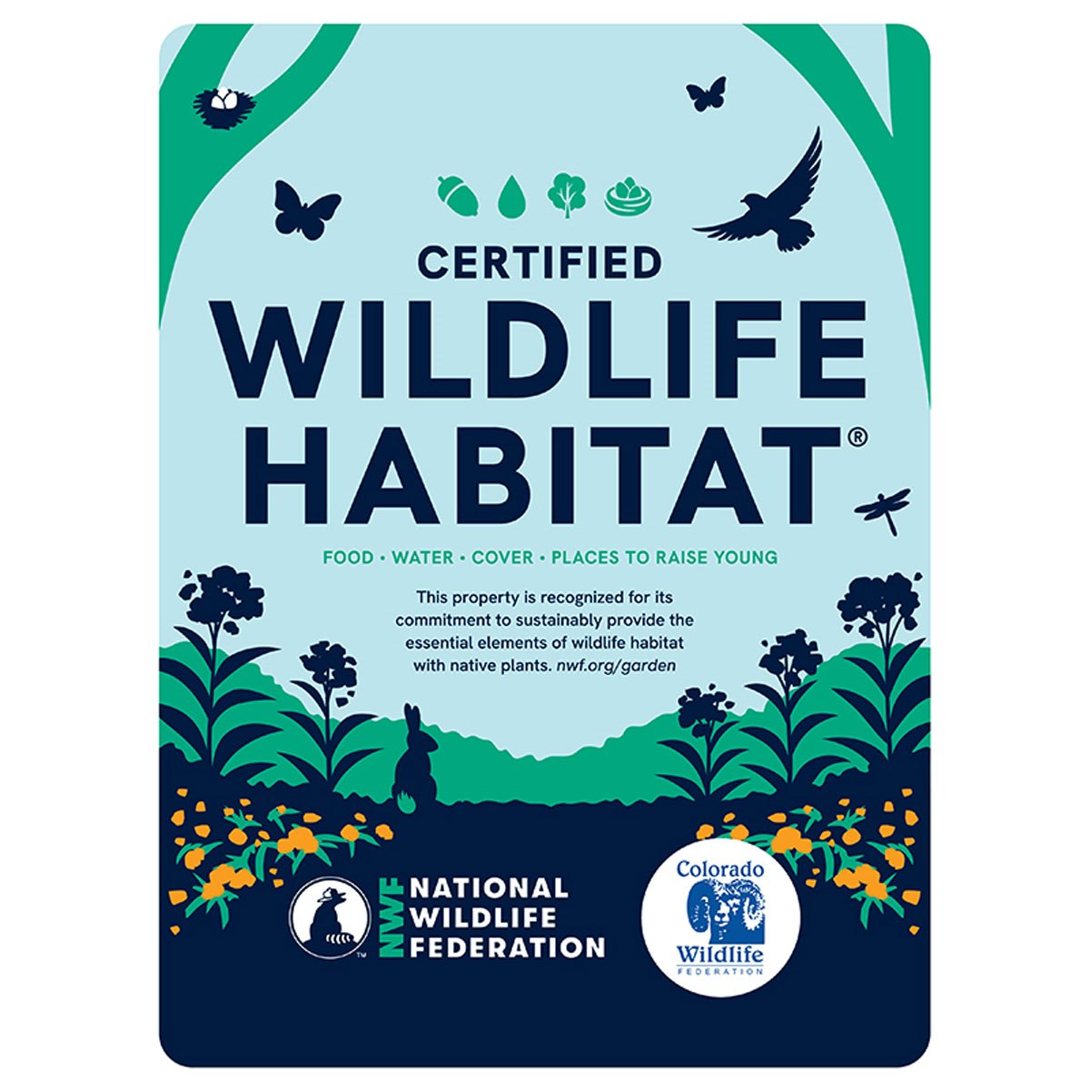 Colorado Wildlife Federation Certified Wildlife Habitat Sign