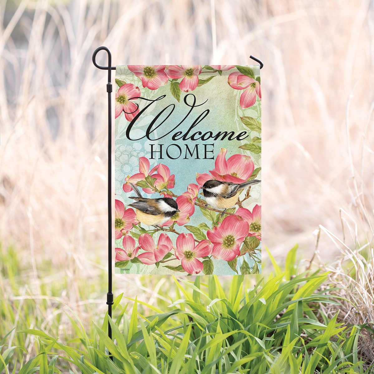 Dogwood and Chickadee Garden Flag