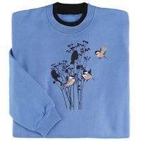 Chickadees and Flowers Pullover - 600087