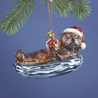 Sea Otter Glass Ornament - 500085
