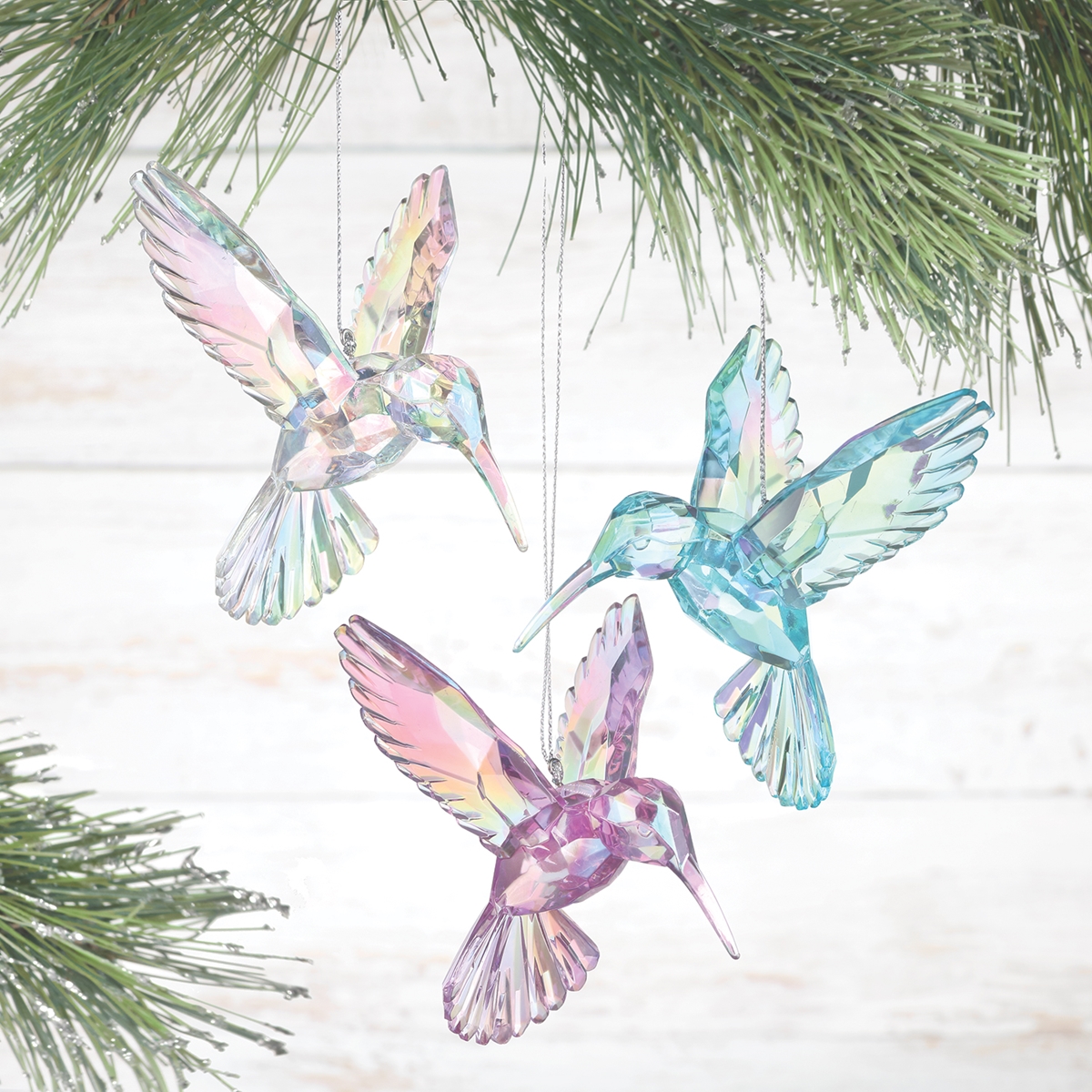 Iridescent Hummingbird Ornaments