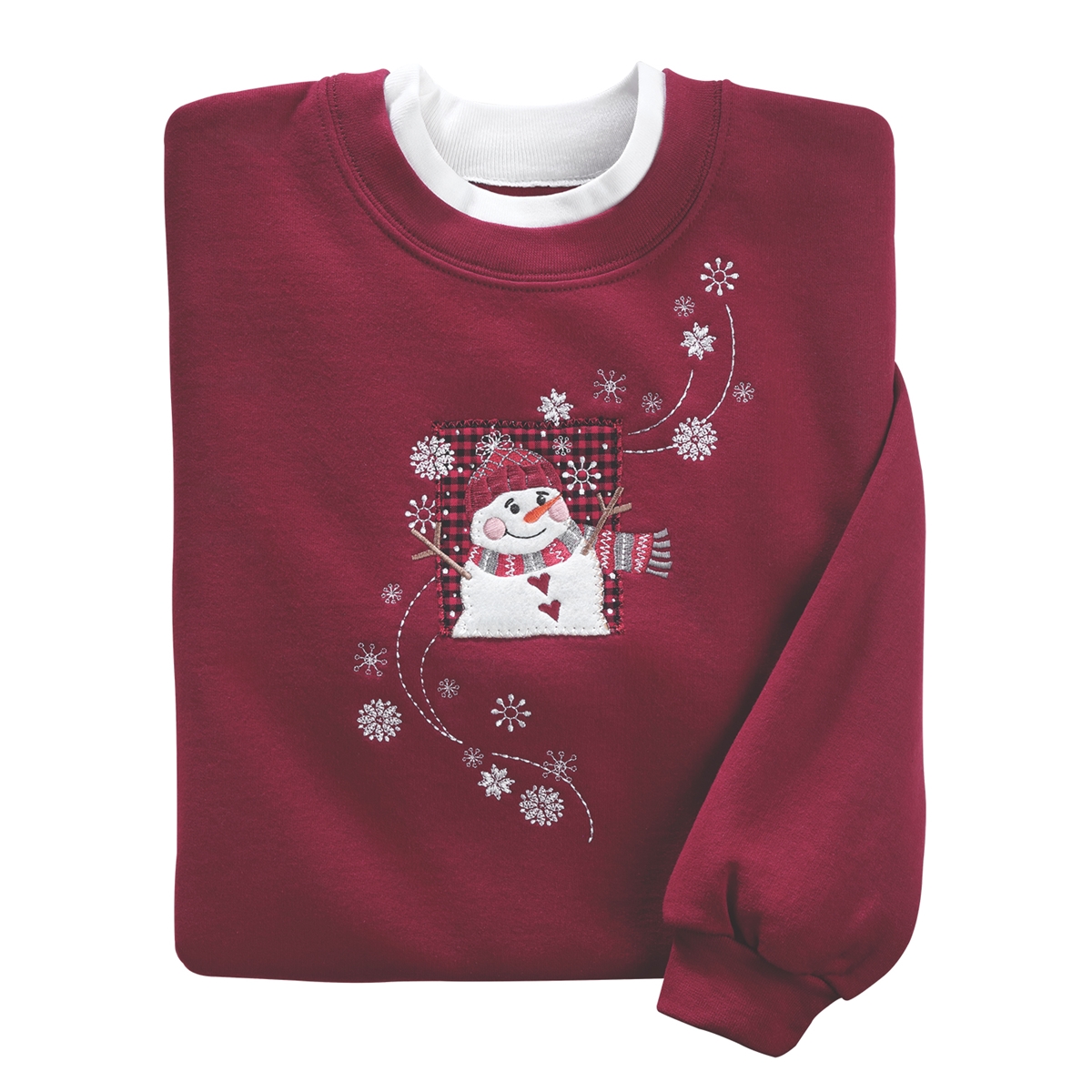 Checkered Snowman Pullover