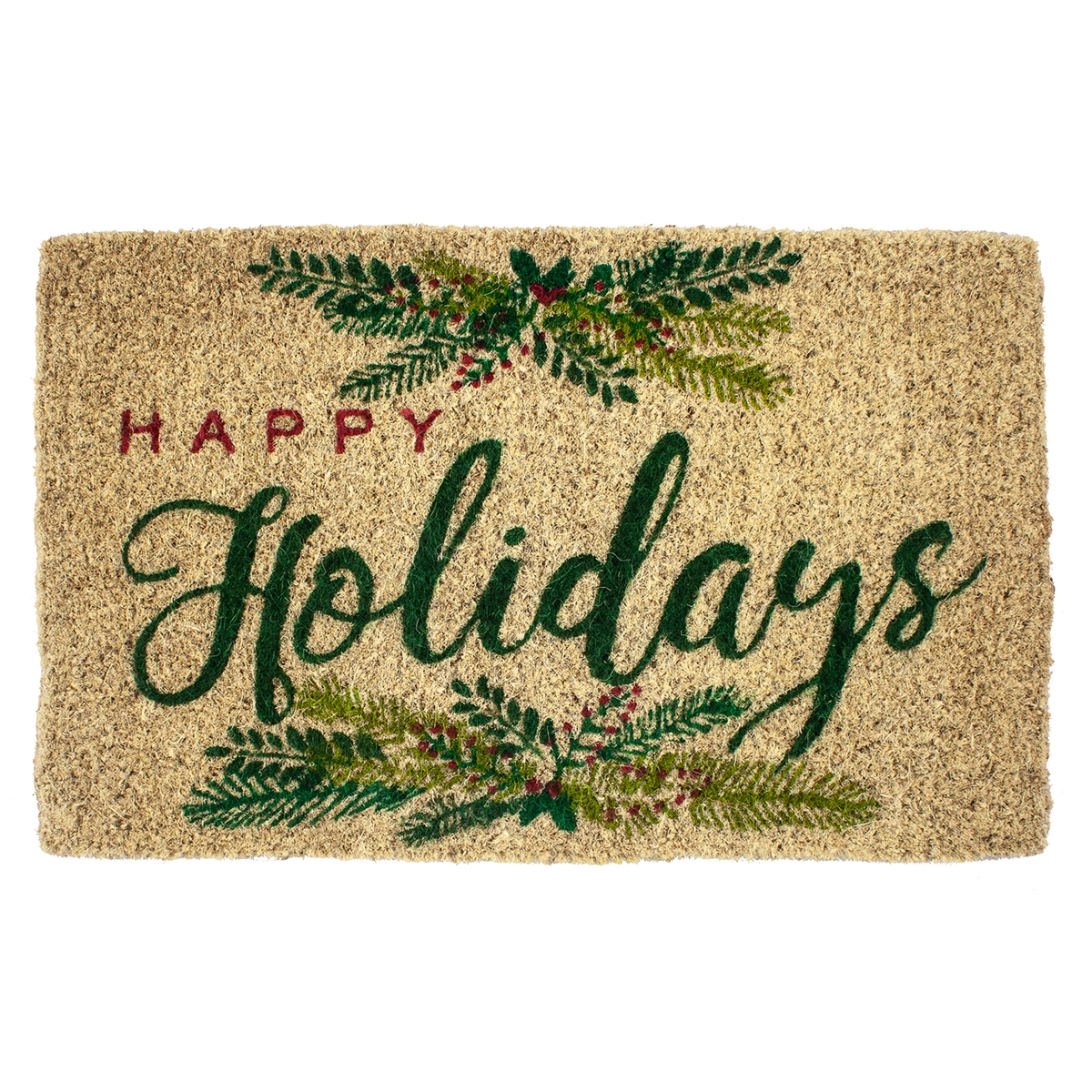 Happy Holidays Coir Mat