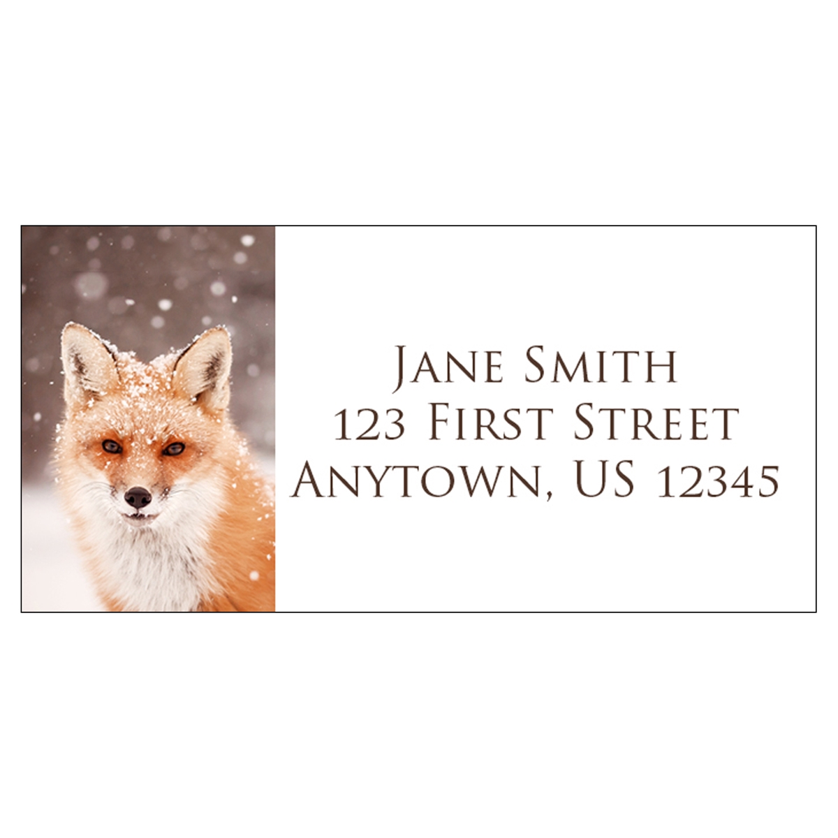 Red Fox in Snow Address Label