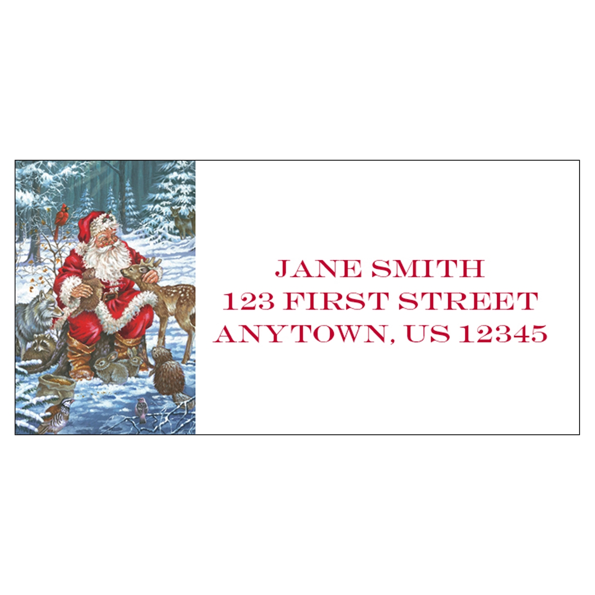 Wildlife Santa Address Label