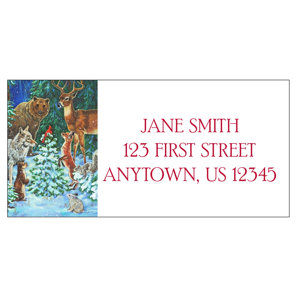 Woodland Animals Address Label