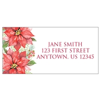 Poinsettia Wreath Address Label