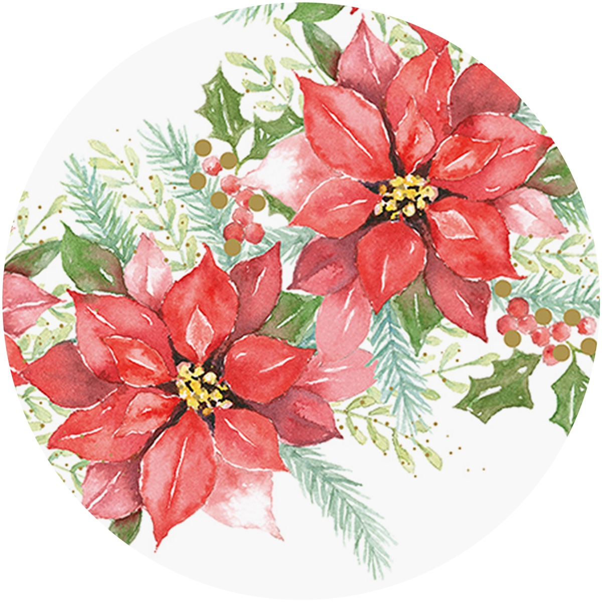 Poinsettia Wreath Envelope Seal