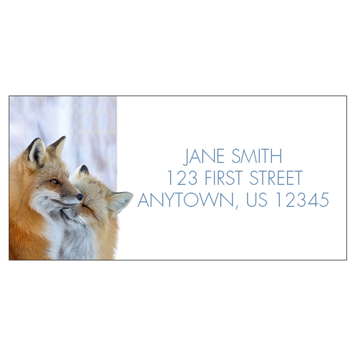 Cuddling Foxes Address Label